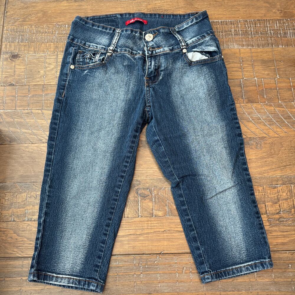 GOGO Jeans Y2K Dark Wash Denim Capris Size 7